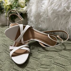 INC International Concepts White Strappy Open-Toe Ankle Sandals
